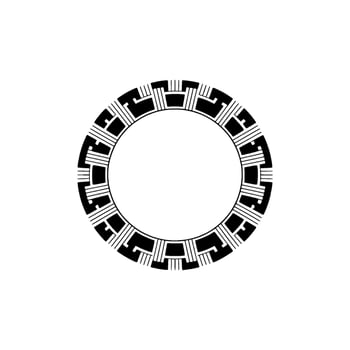 Geometric Circle Frame, Minimalist, Abstract Pattern, Monochrome - Modern vector
