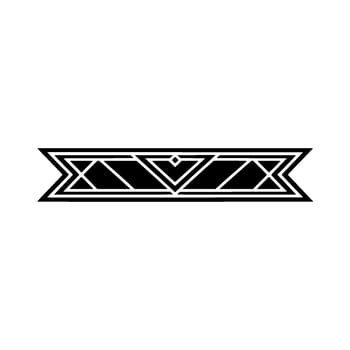 Geometric Deco Emblem - Minimalist Black White - Triangle vector