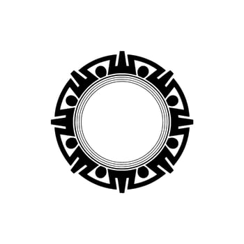Tribal Circle Frame, Minimalist, Ancient Motif vector