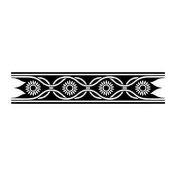 Geometric Border, Stylized Sun Motif, Classic vector