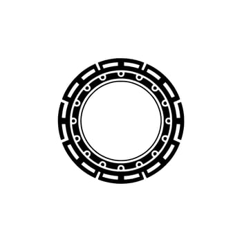 Geometric Circle Emblem, Minimalist, Circular Motif - Symbol - Outline vector