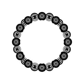 Geometric Floral Border, Minimalist - Circle vector