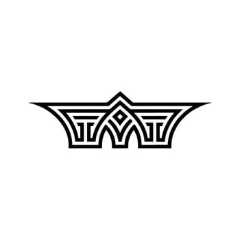 Geometric Crown Emblem, Modern Monogram, Regal vector