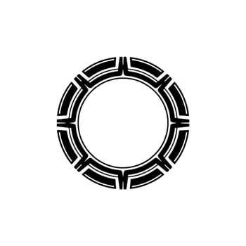 Geometric Circle Emblem,Minimalist , Circular Motif, Flat vector