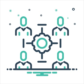 Mix collaboration icon vector