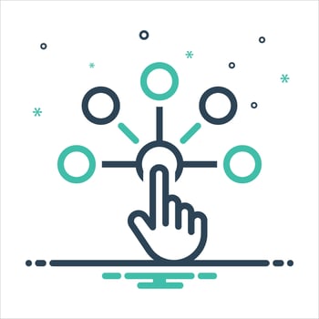 Mix icon interacting vector