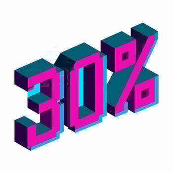 Vibrant Style 30 Percent Discount Graphic for Eye Catching Promotions vector