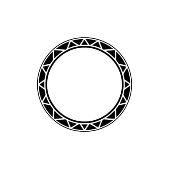 Geometric Circle Emblem, Tribal Border, Minimalist vector