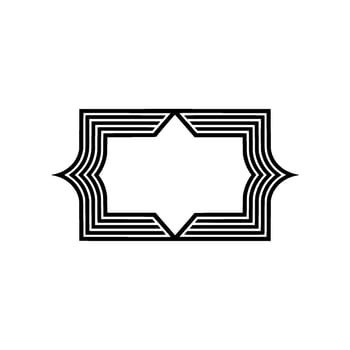 Geometric Deco Frame, Elegant Outline, Modern - Minimalist vector