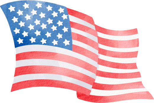 Waving USA flag clipart png