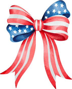 Patriotic ribbon bow illustration png