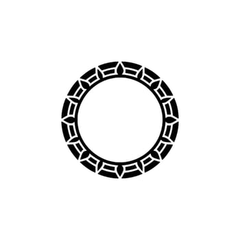 Geometric Portal Stylized Black Ring with Intricate Border vector