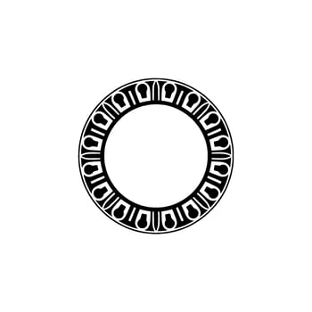 Geometric Circle Frame, Ancient Motif, Minimalist, Ornament vector