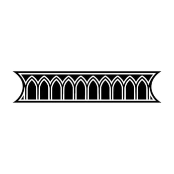 Gothic Arch Ornament, Elegant Border, Line vector