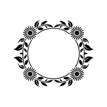 Elegant Floral Circle Frame, Vintage Style, Wreath vector