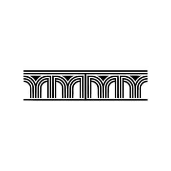 Art Deco Linear Ornament, Geometric Border, Streamlined vector