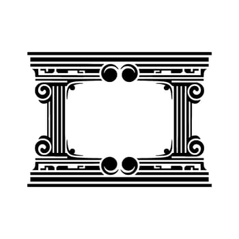 Art Deco Frame, Classical Columns, Geometric Ornamentation vector