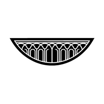 Geometric Crescent Ornament, Minimalist - Abstract vector
