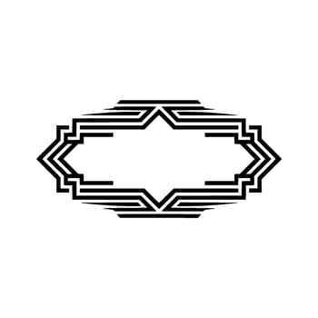 Geometric Deco Frame, Elegant Outline, Minimalist, Vintage - Pattern vector