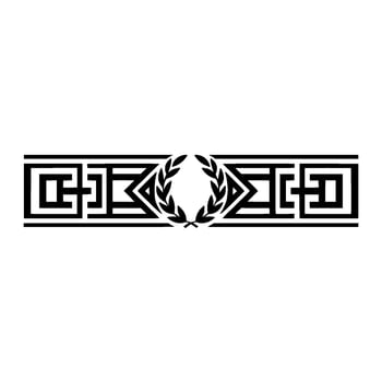 Geometric Deco Border with Laurel Wreath vector