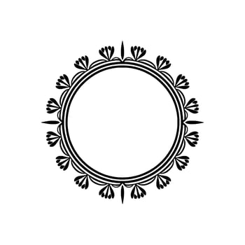 Elegant Floral Border Frame, Vintage Style, Decorative vector