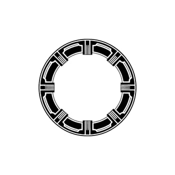 Geometric Deco Ring, Minimalist Emblem, Vintage vector