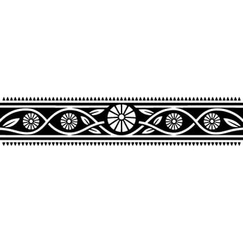 Elegant Black and White Decorative Border, Vintage Style, Geometric vector