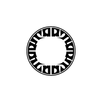 Circular Abstract Glyph, Minimalist , Modern Emblem vector
