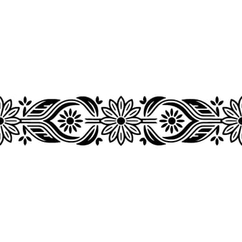 Intricate Floral Border, Vintage Style, Decorative Element, Elegant vector