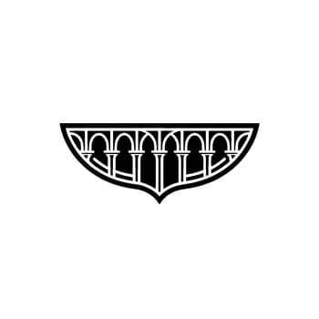Art Deco Archway Emblem, Geometric , Vintage Style, Line art vector