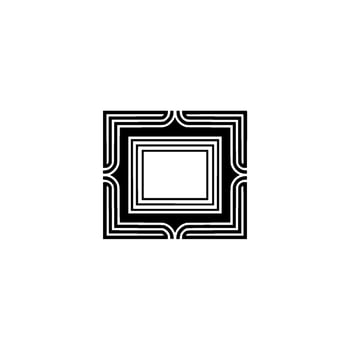 Geometric Deco Emblem, Minimalist, Square vector