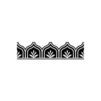 Intricate Mughal Border, Stylized Floral Ornamentation vector