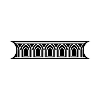 Art Deco Gothic Arch Ornament,Elegant Border vector