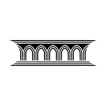 Gothic Archway Silhouette, Minimalist - Linear vector