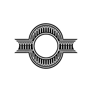 Art Deco Emblem, Vintage Badge, Elegant vector