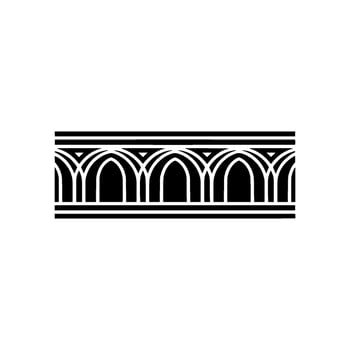 Gothic Arch Border, Art Deco Style, Minimalist vector