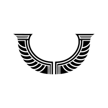 Geometric Wing Emblem, Minimalist , Symbolic Shield vector
