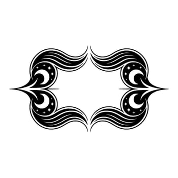 Celestial Tribal Frame Elegant Black Ornament vector