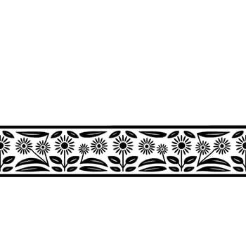 Stylized Sunflower Border, Vintage Botanical vector