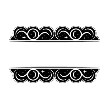 Celestial Border Stylized Crescent Moon Star vector