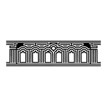 Geometric Deco Border, Minimalist Black White - Linear vector