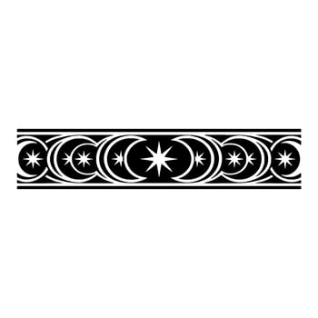 Stylized Celestial Border, Geometric Pattern, Vintage vector