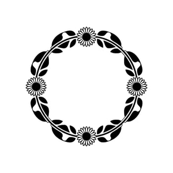 Elegant Floral Border, Vintage , Circular Frame vector
