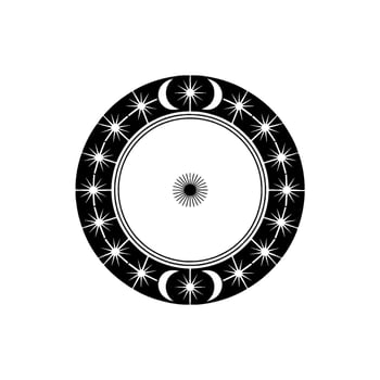 Celestial Circle Lunar Stellar Emblem vector