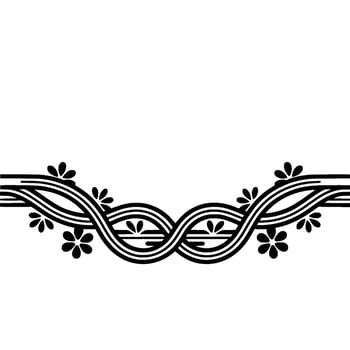 Intricate Woven Border, Floral Accent, Vintage vector