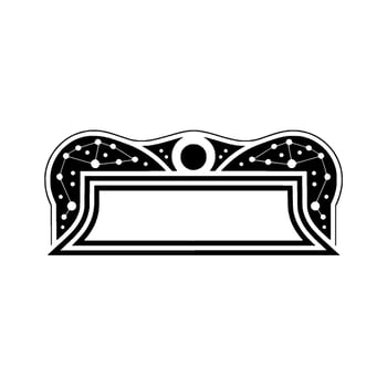 Celestial Frame Art Deco Starburst Ornament, Minimalist vector