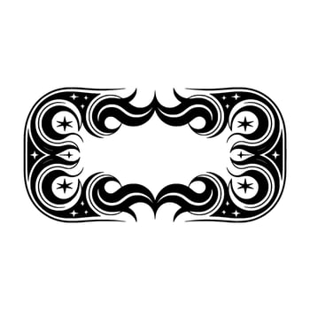 Tribal Frame, Starry Swirls, Geometric Ornamentation vector