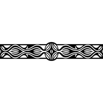 Art Deco Botanical Border Elegant Linear vector
