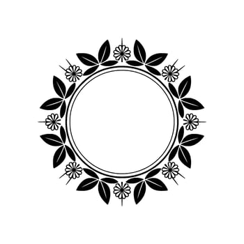 Elegant Botanical Circle Frame, Minimalist, Floral vector