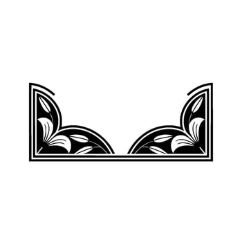 Art Deco Botanical Corner, Elegant Element vector